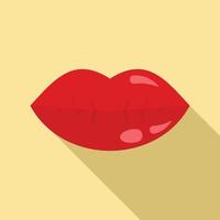 Female lips icon, flat style vector