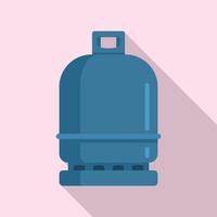 Gas cylinder compressed icon, flat style vector