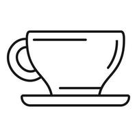 Hot coffee cup icon, outline style vector