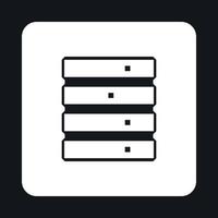 Data storage icon, simple style vector