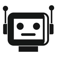 icono de robot cibernético, estilo simple vector