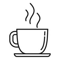 Hot coffee cup icon, outline style vector