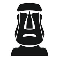 Travel moai head icon, simple style vector
