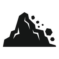 Landslide element icon, simple style vector