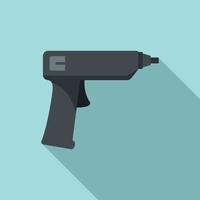 icono de pistola de espuma de poliuretano, estilo plano vector