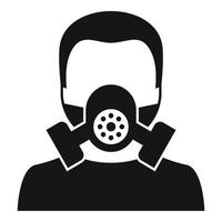 Man gas mask icon, simple style vector