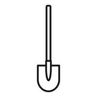 Survival shovel icon, outline style vector
