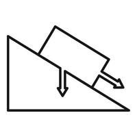 Science angle object gravity icon, outline style vector