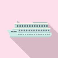 icono de crucero por el río, estilo plano vector