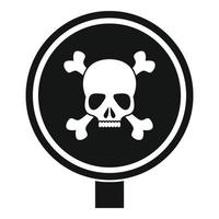 Round danger sing icon, simple style vector