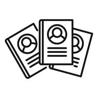 Library personal notebooks icon, outline style vector