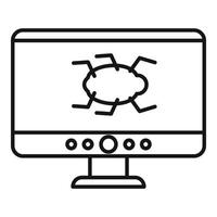 Computer bug icon, outline style vector