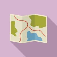 Safari hunting map icon, flat style vector