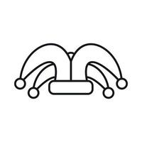 Jester hat icon, outline style vector