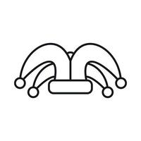 Jester hat icon, outline style vector