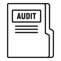 Audit company folder icon, outline style vector