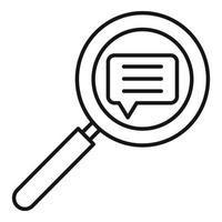 Chat magnifier icon, outline style vector