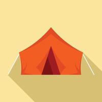 Outdoor hiking tent icon, flat style vector