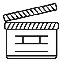 Camera clapper icon, outline style vector