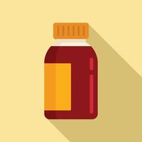 Liquid cough syrup icon, flat style vector