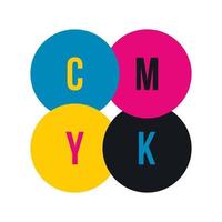 CMYK color profile icon, flat style vector