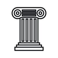 Ancient Ionic pillar icon, outline style vector