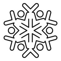 Silhouette snowflake icon, outline style vector