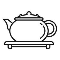 icono de la ceremonia del té, estilo de esquema vector