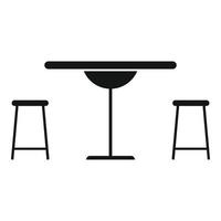 Street cafe table icon, simple style vector