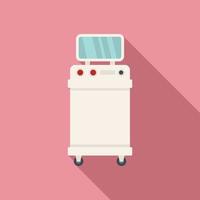 Laser hair removal equipment icon, flat style