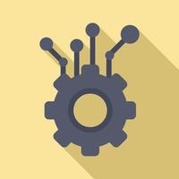 Gear machine learning icon, flat style vector