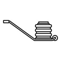 Pneumatic jack-screw icon, outline style vector