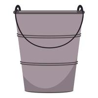 Farming metal bucket icon, cartoon style vector