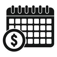 icono de calendario de remarketing de dinero, estilo simple vector