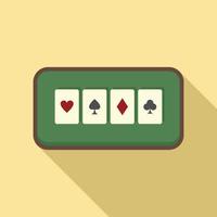 Play cards icon, flat style vector