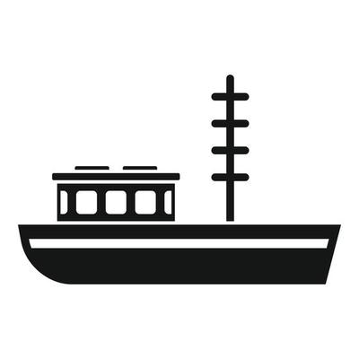 Fishing boat icon, simple style