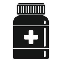 Dose capsule jar icon, simple style vector