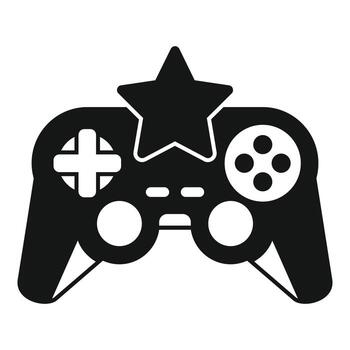 icono de joystick de videojuegos estrella, estilo simple vector