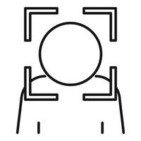 Security face detection icon, outline style vector
