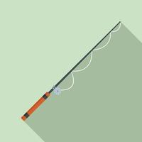 Fishing rod leisure icon, flat style vector