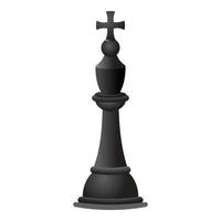 Black chess king icon, cartoon style vector