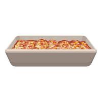 Lasagna icon, cartoon style vector