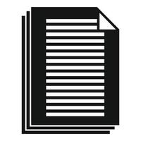 Summary papers icon, simple style vector