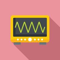 Radiation wave device icon, flat style vector