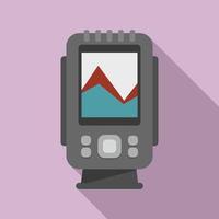 Digital echo sounder icon, flat style vector