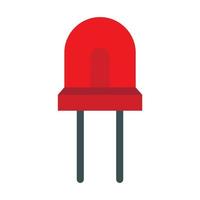 Red halogen lamp icon, flat style vector