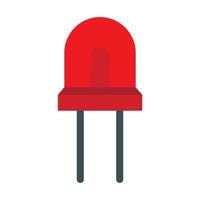 Red halogen lamp icon, flat style vector