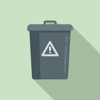 Garbage bin icon, flat style vector