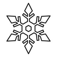 Geometric snowflake icon, outline style vector