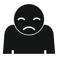 Sad man icon, simple style vector